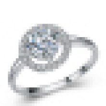 Стерлингового серебра 925 Принцесса огранка CZ кубический цирконий обручальное Halo кольцо